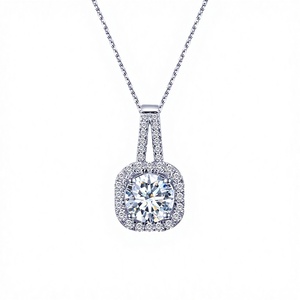 Wholesale IGI Certified 1.04ct 14K White Gold CVD Lab Grown Diamond Brilliant Cut Color <b>D</b> Luxury Solitaire Pendant <b>Necklace</b> Side - Product Image 2