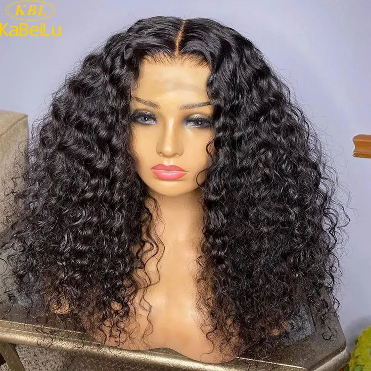 Perruque Lace Front Wig bouclée 150% densité, douce 100% cheveux vierges brésiliens perruque Bob courte avec cheveux de bébé longs KBL bon marché brésilien
