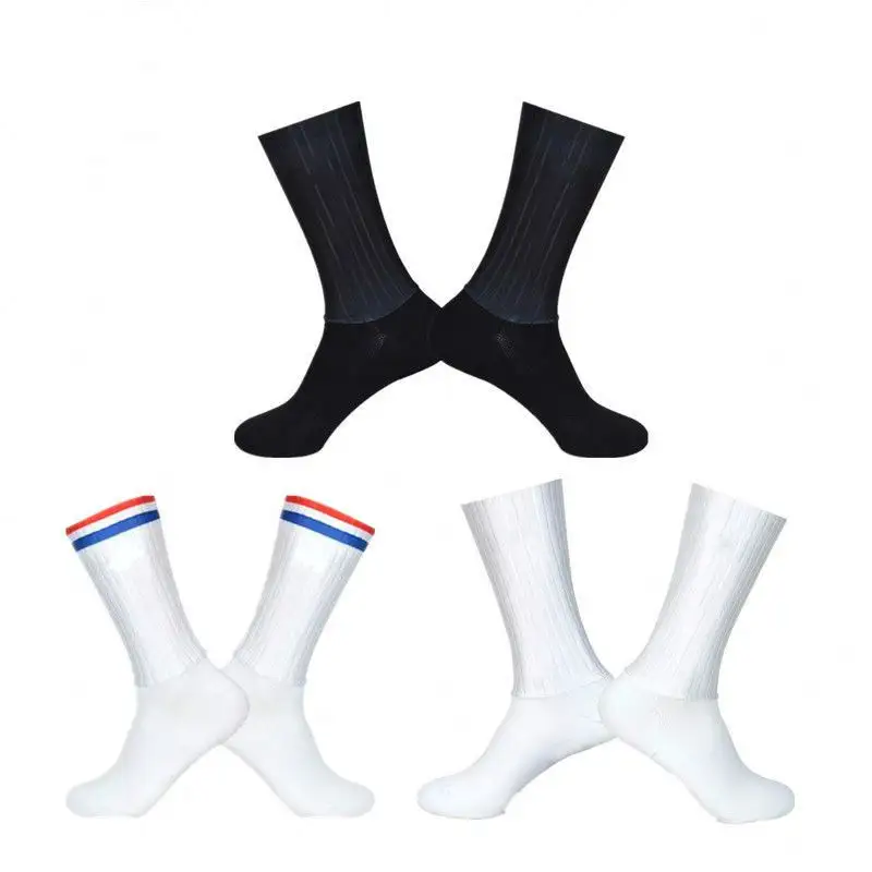 Anti Slip Silicone Aero Cycling Socks Men Seamless Breathable Summer Road Bike Socks