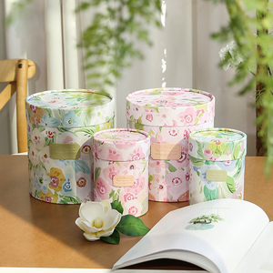 INUNION nuevas tendencias 2 uds primavera Floral cilindro caja de regalo conjunto redondo <span class=keywords><strong>abrazo</strong></span> cubo arreglos florales caja de embalaje para suministros florales - Product Image 1