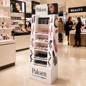 Multi-Layer Cardboard <b>Stand</b> For Beauty Goods, Vivid <b>Print</b>, Fast Assembly For Supermarket Beauty Areas - Product Image 1