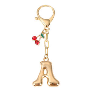 Cerise Alphabet bulle lettres capitales porte-clés pendentif 26 lettres anglaises en métal - Product Image 5