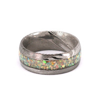 Trendy 2023 Fashion conception de bague de mariage 4mm Tungstène Bleu opale Bague Femme