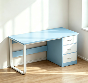 <span class=keywords><strong>Escritorio</strong></span> de oficina multifuncional de MDF, <span class=keywords><strong>minimalista</strong></span>, económico, de tres cajones, estable, para el hogar, venta al por mayor de fábrica. - Product Image 4