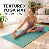 Tapis de yoga texturé pour Pilates et exercices au sol à domicile ou en studio avec support en PVC 5 mm 183x61 cm Six couleurs disponibles