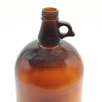 Bouteilles en verre ambré de 1L, 2L, 3L, 4L, 5L avec bouchon et insert en plastique noir pour vin de miel