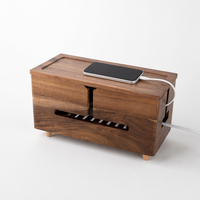 Boîte de rangement élégante en bois pour câbles, organisateur de fils OEM, cache-câbles de table, boîte de rangement pour fils pour la maison et le bureau