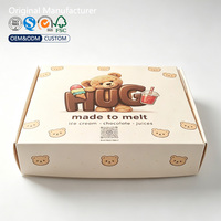 Caja de Cartón para Envíos con Diseño de Oso, Personalizable, Reciclable y Degradable, para Regalos de Helados, Chocolates y Postres, con Logotipo