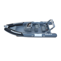 Bateau pneumatique à rames en fibre de verre gris RIB 680A pour les excursions côtières et les activités de loisirs