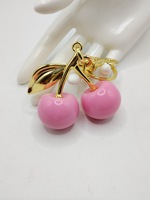 Rood Roze Kersen Tasbedel Kersen Sleutelhangerbedel Plastic Accessoire Sprankelende Hars voor C Tassen en Handtassen Rood