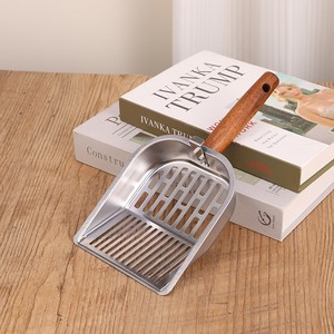 Pelle à litière pour chat en acier inoxydable, design rectangulaire en maille métallique, grande taille pour bac à litière - Product Image 3