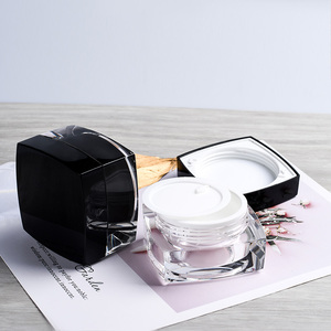 Commercio all'ingrosso 5g 30g quadrato acrilico crema vasetto di plastica per la cura della pelle contenitore <span class=keywords><strong>con</strong></span> <span class=keywords><strong>tappo</strong></span> <span class=keywords><strong>a</strong></span> <span class=keywords><strong>vite</strong></span> nero per la crema per gli occhi imballaggio cosmetico - Product Image 4