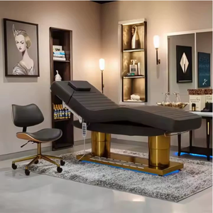 Electric Massage Table Stainless Steel Esthetician <b>Bed</b> Adjustable Salon Spa Furniture with <b>Headrest</b> - Product Image 1