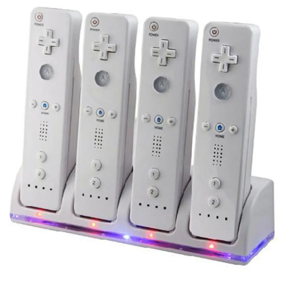 Opladen Dock Voor Wiies Remote Controller Charger Met 4 Oplaadbare Batterij Packs Voor Wiies Gamepad Batterij Opladers