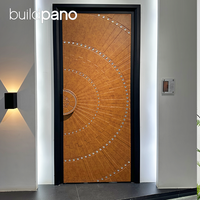 Porte d'entrée décorative en aluminium CNC avec panneau métallique pour maison moderne