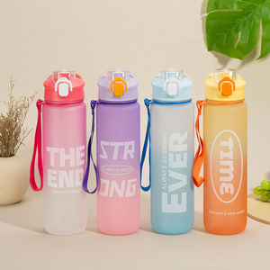 Hot Selling Large Capacity Gradient Color Student Water Bottle Environmentally Friendly Plastic Drinkware Wholesale Drinkware