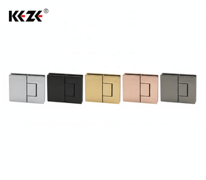 Modern 180 Degree Glass-to-Glass Fold Hinge Chrome Brass CE Certified 8/12mm Frameless Bathrooms <strong>KEZE</strong> H5003 Easy Installation - Product Image 4