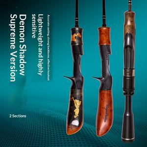 Canne à pêche Demon Hunter Magic Shadow Édition Exclusive en carbone, deux sections, poignée droite, pour la pêche à la ligne, avec bande blanche - Product Image 2