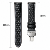Bracelet de montre en cuir matelassé diamanté pour Samsung Galaxy Watch 4 5 6 7 18mm 20mm 22mm, boucle papillon pour femmes, usage quotidien au bureau