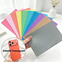 FONLYU Films de protection arrière en cuir uni semi-transparents 190*120mm pour la décoration de téléphones, autocollants pour machine de découpe illimitée