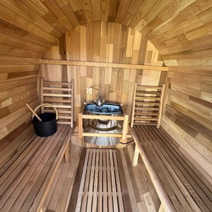 Sauna de Vapor en Forma de Barril de Calidad Superior para Relajación y Bienestar, Sauna de Barril de Madera Sólida de Cedro Rojo para 6 Personas, Excelente Relación Calidad-Precio - Product Image 6