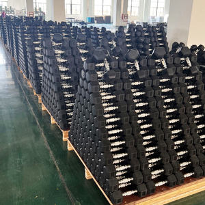 工厂批发健身房橡胶六角哑铃套装免费重量六角哑铃在线购买LB - Product Image 3