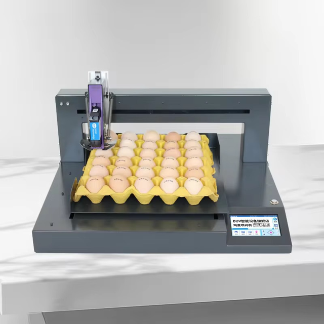 Fully Automatic Egg Coding Machine XP600 600dpi Flatbed Edible Inkjet Printer New High-Speed 1 Year Touch Screen for Small Eggs