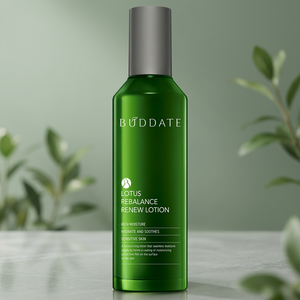 Loción Humectante Nutritiva Reequilibrante Blanqueadora Antiedad y Antiarrugas con Extracto de Loto Coreano BUDDATE para Uso Diario en Mujeres, Caja para Todo Tipo de Piel - Product Image 3