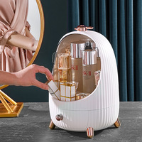 Organisateur de cosmétiques en plastique de luxe léger, support pour pinceaux de maquillage, compartiments anti-poussière, présentoir à rouges à lèvres, étagère de rangement pour soins de la peau à domicile