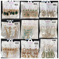 Bijoux XUPING en gros – Boucles d'oreilles pendantes et créoles plaquées or 24 carats, avec cristaux, motifs géométriques, floraux, cœur, étoile, lune pour femme