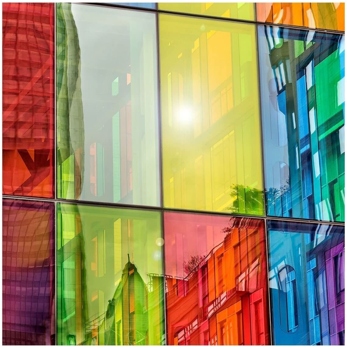 Transparente Fensterfolie Bunt - Selbstklebend, Hitzeblockierend - Für Party, Hochzeit, Deko (individuelle Größe)