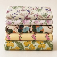 Tissu Popeline 100% Rayonne Écologique, Motif Floral Noir et Blanc, Idéal pour Robes Élégantes – Vente Chaude, Faible MOQ