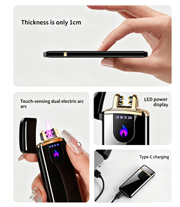 Encendedor Dericsson Nuevo Ultrafino Resistente al Viento con Doble Arco, Encendedor de Cigarrillos Recargable USB con Inducción Inteligente, Logotipo Personalizado - Product Image 3