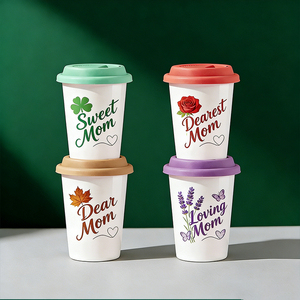 ชุดแก้วมัคเซรามิกลายดอกไม้สำหรับเดินทางพร้อมฝาปิด-ถ้วยกาแฟขนาด16ออนซ์พร้อมคุณแม่ที่รักการออกแบบสำหรับคุณแม่ที่รักและคุณแม่ที่รัก - Product Image 1