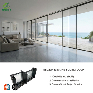 <span class=keywords><strong>Puerta</strong></span> <span class=keywords><strong>Corredera</strong></span> de Aluminio para Patio Exterior con Marco Delgado Moderno, Aprobada por Topbright Florida, de Piso <span class=keywords><strong>a</strong></span> <span class=keywords><strong>Techo</strong></span> - Product Image 2