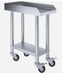 Mesa <span class=keywords><strong>de</strong></span> Trabajo <span class=keywords><strong>de</strong></span> Acero Inoxidable <span class=keywords><strong>con</strong></span> Estante Inferior y Patas, Mesa <span class=keywords><strong>de</strong></span> Cocina Comercial <span class=keywords><strong>de</strong></span> Doble Capa, Mesa <span class=keywords><strong>de</strong></span> <span class=keywords><strong>Barbacoa</strong></span> para Exteriores - Product Image 5