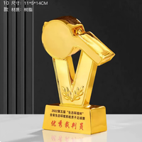 Trophée de football en polyrésine et cristal gravé au laser, étanche, avec finition or, argent, bronze et zone de personnalisation