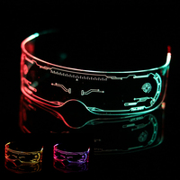 2025 nouveau LED visière lunettes futuriste éclairer lunettes lunettes lumineuses pour enfants adultes fournitures de fête