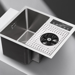 Comptoir de bar en acier inoxydable SUS304 avec évier à ultrasons, commande tactile, forme rectangulaire, alimentation électrique - Product Image 2