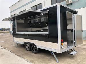 Los fabricantes chinos vender comida negra remolque barbacoa/caliente/perros rápido camiones de comida carrito de comida móvil 780*210cm - Product Image 5