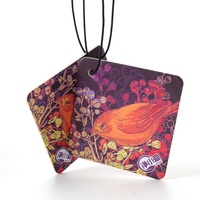 Diffuseur de parfum pour voiture en papier noir imprimé avec illustration d'oiseau personnalisée de qualité supérieure pour la décoration intérieure de l'auto