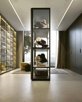 Armoire vitrine autoportante sur mesure avec cadre métallique fin et éclairage LED d'ambiance pour hôtels et appartements – Vente en gros