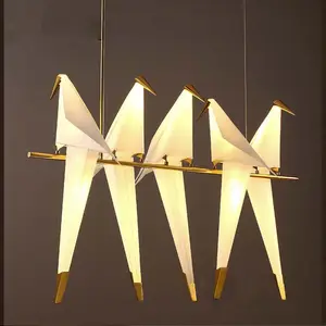 Paper chandelier birds For Restaurant Living Room Dining Room Children's Room origami lamp LED Bird designer chandelier Lamp