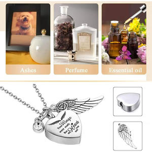 Collier urne populaire en acier inoxydable en forme de cœur, <span class=keywords><strong>pot</strong></span> à cendres commémoratif funéraire pour animaux de compagnie (chats, chiens), multicolore et personnalisable - Product Image 2