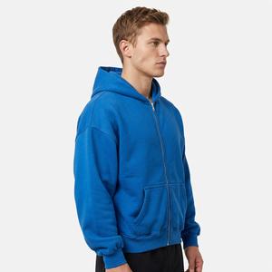 Sudaderas con Capucha de Algodón de Alta Calidad, Unisex, Bordadas, con Cierre, Ecológicas, de Secado Rápido, Personalizadas, Extra Grandes, Color Rojo para Hombre - Product Image 4