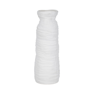 Vaso alto in ceramica a coste per l'arredamento del soggiorno - Product Image 1
