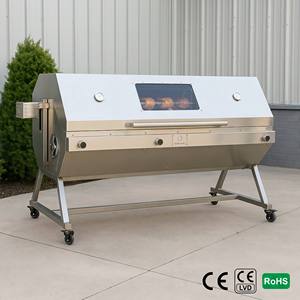 Asador de Gas con <span class=keywords><strong>Parrilla</strong></span> Cubierta - Estilo Santa María para Asar Cordero y Cerdo, Barbacoa Industrial - Product Image 1
