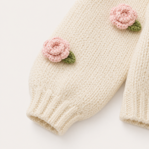 <span class=keywords><strong>Pull</strong></span> personnalisé 7GG fait main en coton 100% - <span class=keywords><strong>Pull</strong></span> tricoté à la main avec motif de rose personnalisé - Product Image 6