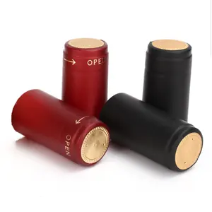 Custom PVC Shrink Capsules Cap 31.5 mm 30 mm 29.5 mm color pattern shrink seals sleeve for alcohol bottle