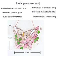 Pendentifs en verre teinté YUXIN de haute qualité, motif Art Déco, rose, papillon, fleur, attrape-soleil, pour la maison et Noël, en dropshipping